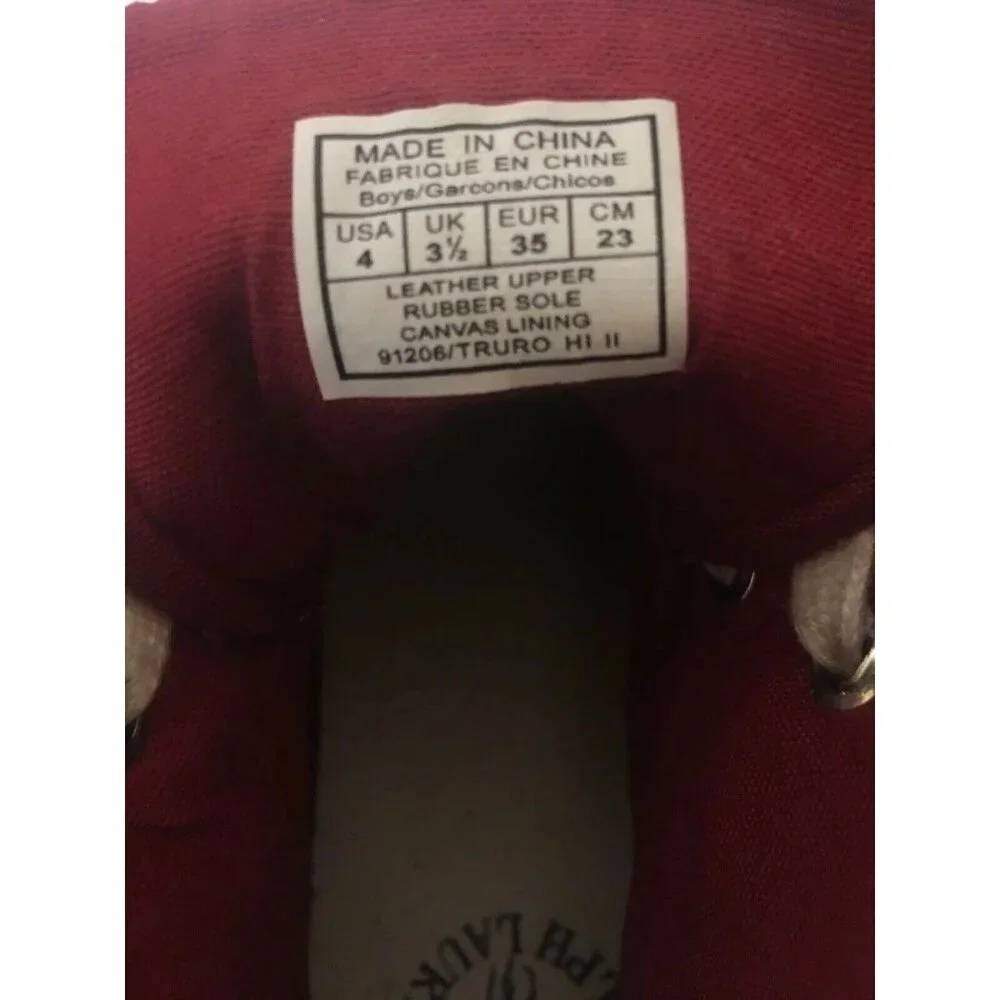 Polo Ralph Lauren Canvas Black‎ Red High Tops-Sz 4